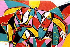 linocut printing proces colour