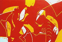 linocut printing proces colour