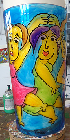 Glass vase commissioned gift to give at a wedding