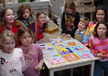 tegeltjes beschilderen kinderfeestjes kinderfeestjes kinderfeestje verjaardag schilderen knutselen wageningen ede veenendaal rhenen renkum gelderland veluwe