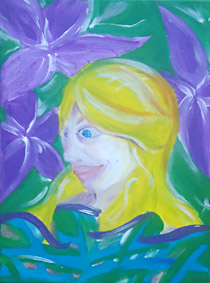 Portret geschilderd door een deelnemer aan de workshop portret schilderen op mijn atelier in Wageningen