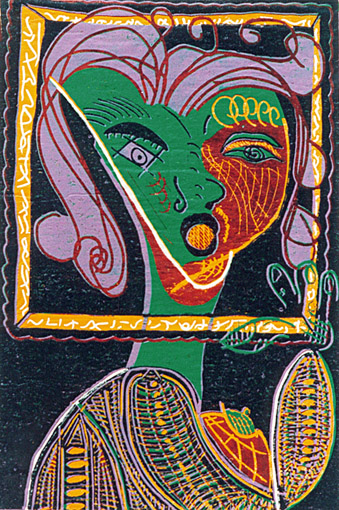 Linocut Mirror language , mirror, mirror on the wall ...
